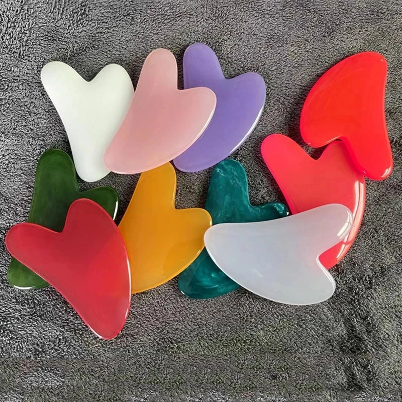 Natural Resin Jade Stone Gua Sha Gouache Scraper Massager for Face Body Skin Beauty SPA Care Tools 240626