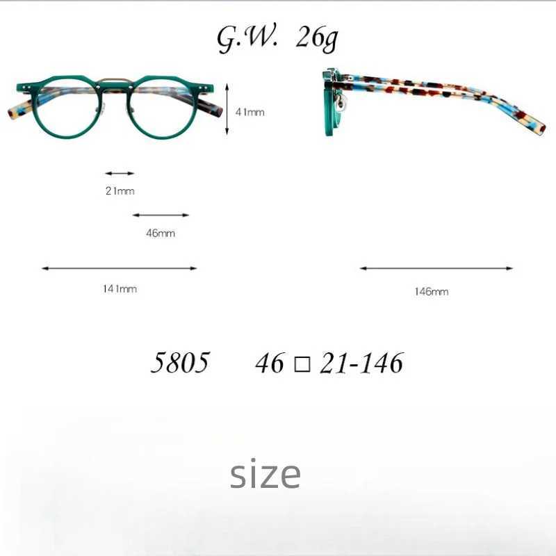 Eyeglass Frame F. DRACON Plate Glasses Frame Fashionable Retro Mens Glasses Frame Anti Blue Light Optical Prescription Glasses Mens 5805 y240627 - view 7