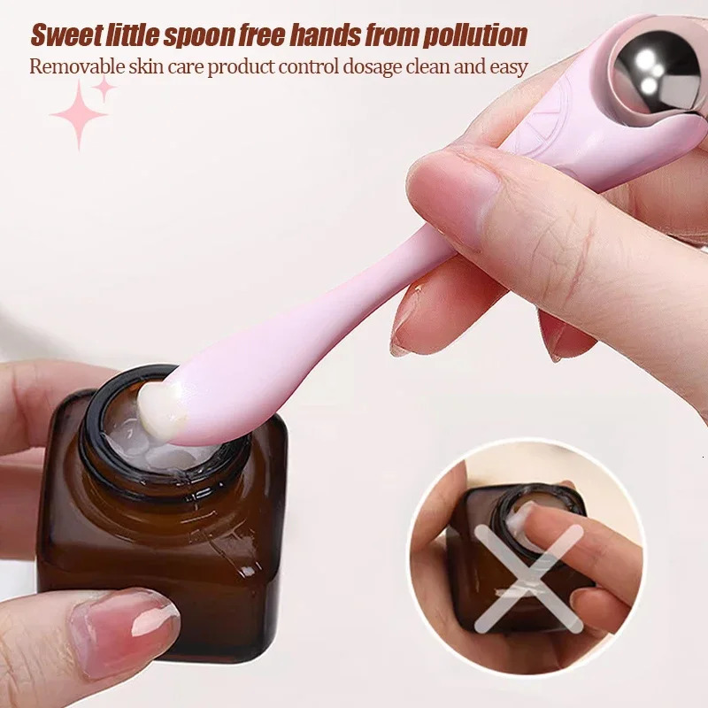 1pcs Double-headed 360° Roller Ball Eyes Massager Multi-purpose Reduce Eye Lines Massage Stick Eye Cream Scooping Skin Care Tool 240626