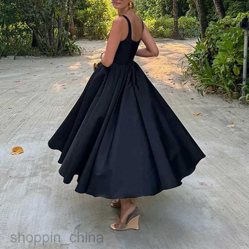 Basic Casual Dresses Women fashion Dress Summer New Fashionable Shoulder Strap Elegant Shoulder Suspended Tank Top Sleeveless Dress
