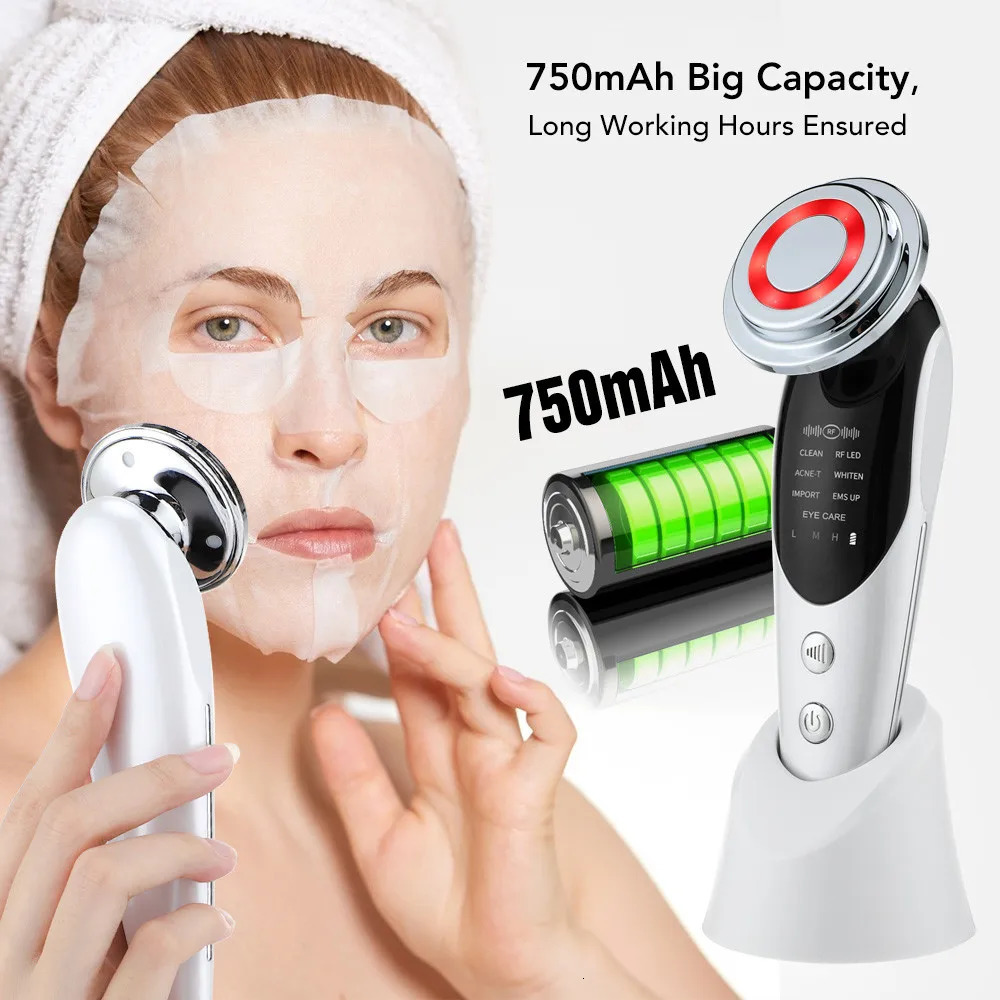 7 in 1 Face Device EMS Microcurrent Skin Rejuvenation LED Neck Massager Face Beauty Care Apparatus 240626