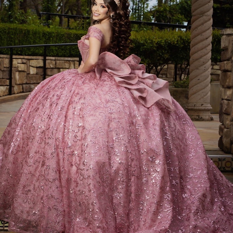 Pink Shiny Ball Gown Quinceanera Dress Off The Shoulder 2024 Sweetheart Crystal Bead Tull Birthday Party Sweet Vestidos De 15 Anos