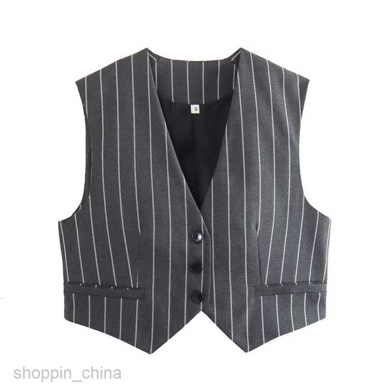 Basic Casual Dresses Women Summer New Women's striped suit jacket+vest pants set w050 9681