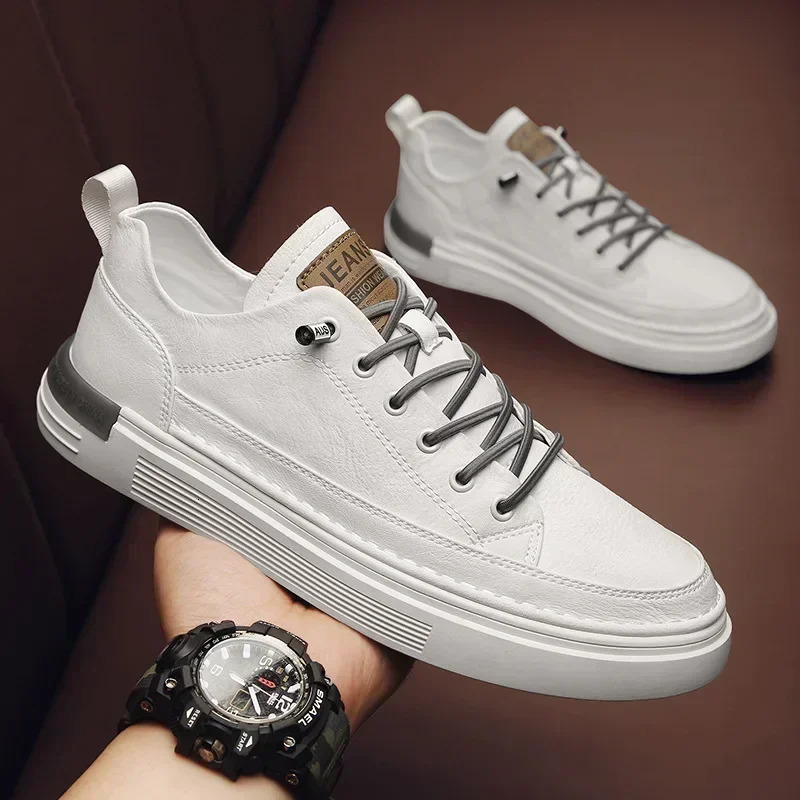 Mens Loafers Shoes Classic Mens Sneakers Platform Slip on Casual Shoes for Men Leather Sneakers Comfort Flat Shoes Male 240626