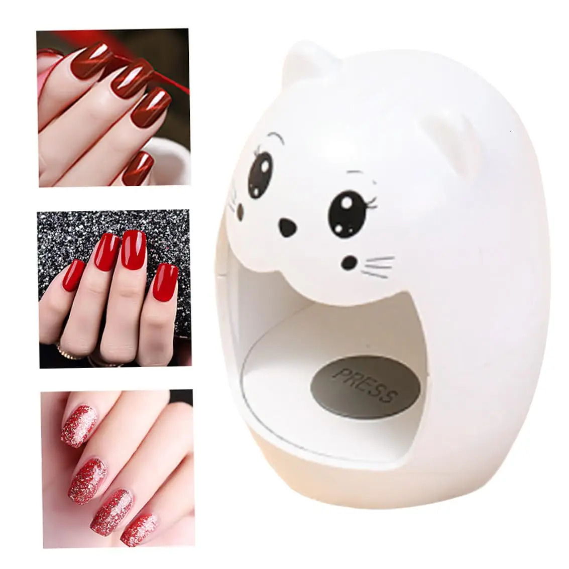 Mini Po Machine Cartoon Shaped Single Finger Nail Enhancement Light Led Quick Drying Nail Oil Glue Baking Light USB 240626