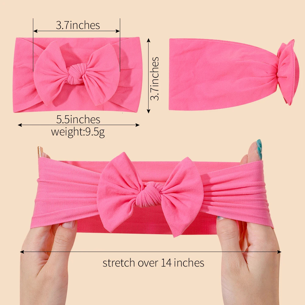 Candy Colors Baby Bowknot Hairband Broadside Headband Kids Girls Boutique Elastic Protect Turban Headwear Hair Accessories 240625