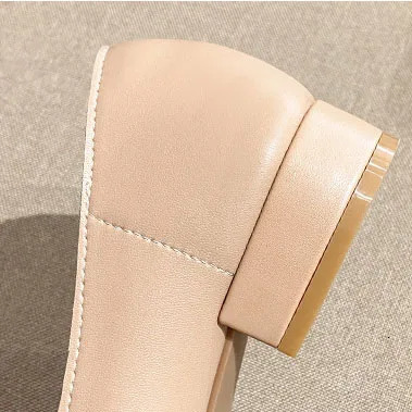 Woman Elegant Spring Pointed Toe Concise Female Shoes Black Breathable Shallow 3CM High Heel Comfortable Fetish Retro Loafers 240627
