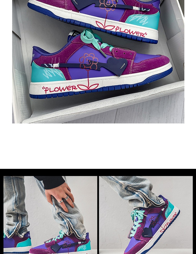 Shoes Men Ddmysports S New Explosive Students Graffiti Design Sense Chic Ong Kong Only Board Shoes Outdoor tudents ense
