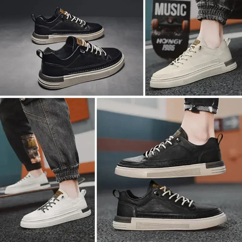 Mens Loafers Shoes Classic Mens Sneakers Platform Slip on Casual Shoes for Men Leather Sneakers Comfort Flat Shoes Male 240626