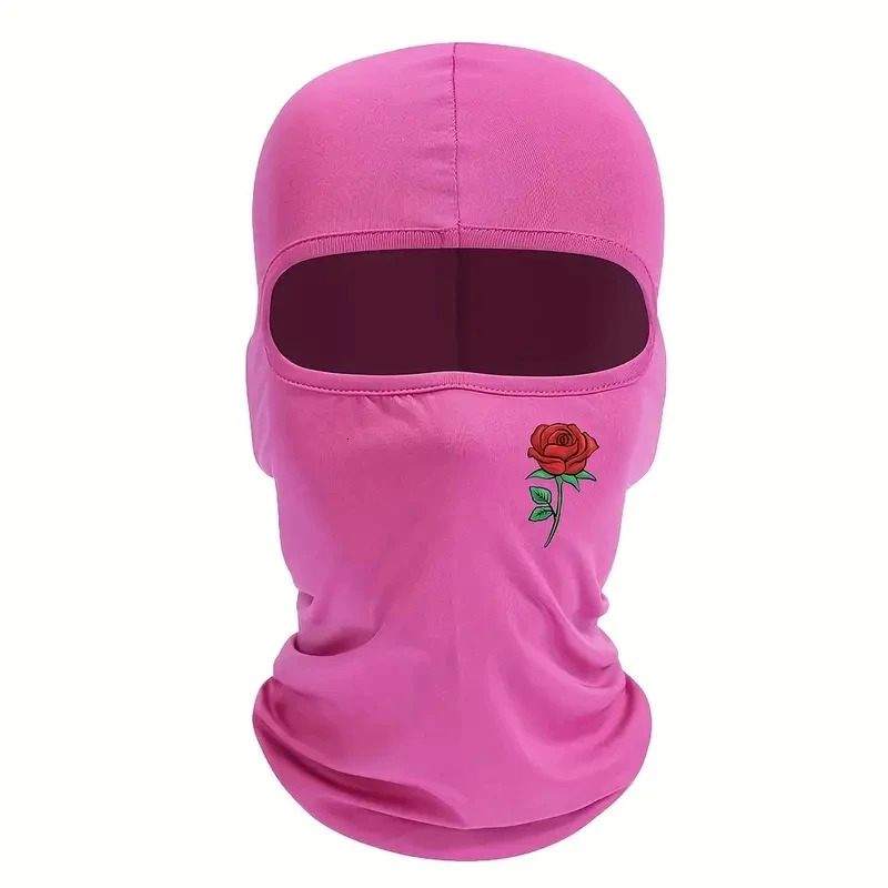 1PC Fashion Retro Rose Print Ski Mask For Men And Women Balaclava Face Mask for Outdoor Cycling 240626