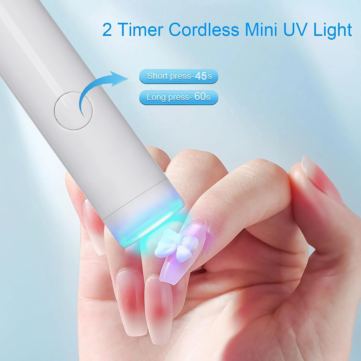 Portable Nail Dryer UV Led Lamp For Manicure Rechargeable Quick Dry Nails Gel Polish Drying Lamp Nail Art Tool Home Salon Use 240626