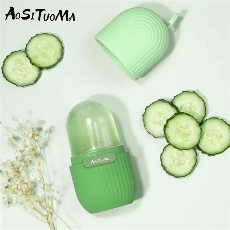 Silicone Ice Face Roller Contour and Shrink PoresDark CirclesMassage Skin Beauty Roller for EyesNeckCare Tool 240626