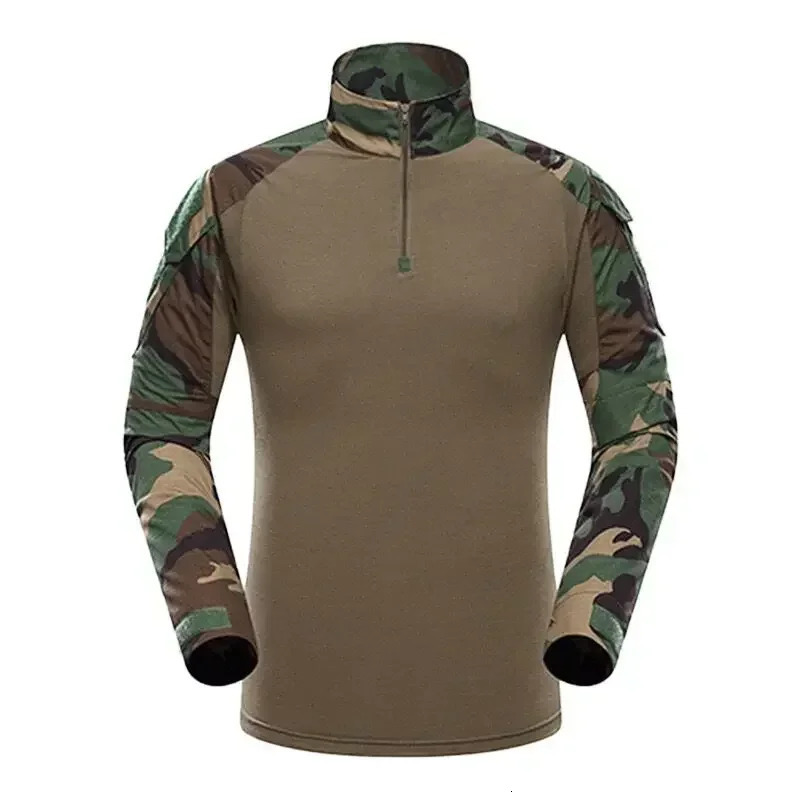 Mens Outdoor Tactical Hiking TShirtsHunting Camouflage Long Sleeve Hunting Climbing ShirtMale Breathable Sport Clothes 240620