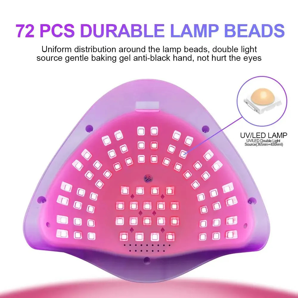 X17 MAX UV LED Nail Lamp For Drying Gel Nail Polish Professional 72 LEDS Nail Dryer Light With Touch Screen Timer Auto Sensor 240626
