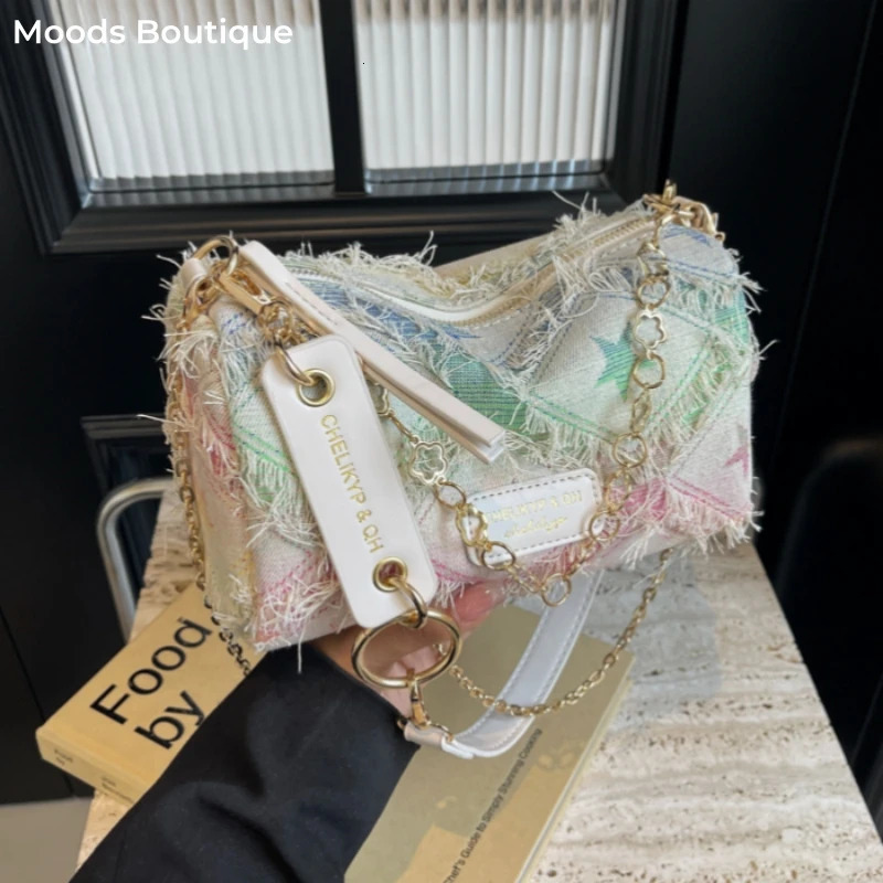 High quality luxury brand wallet and handbag made of denim fabric with original edges Y2K shoulder cross body bag 2024 Womens Designer Luxury Bag 2406