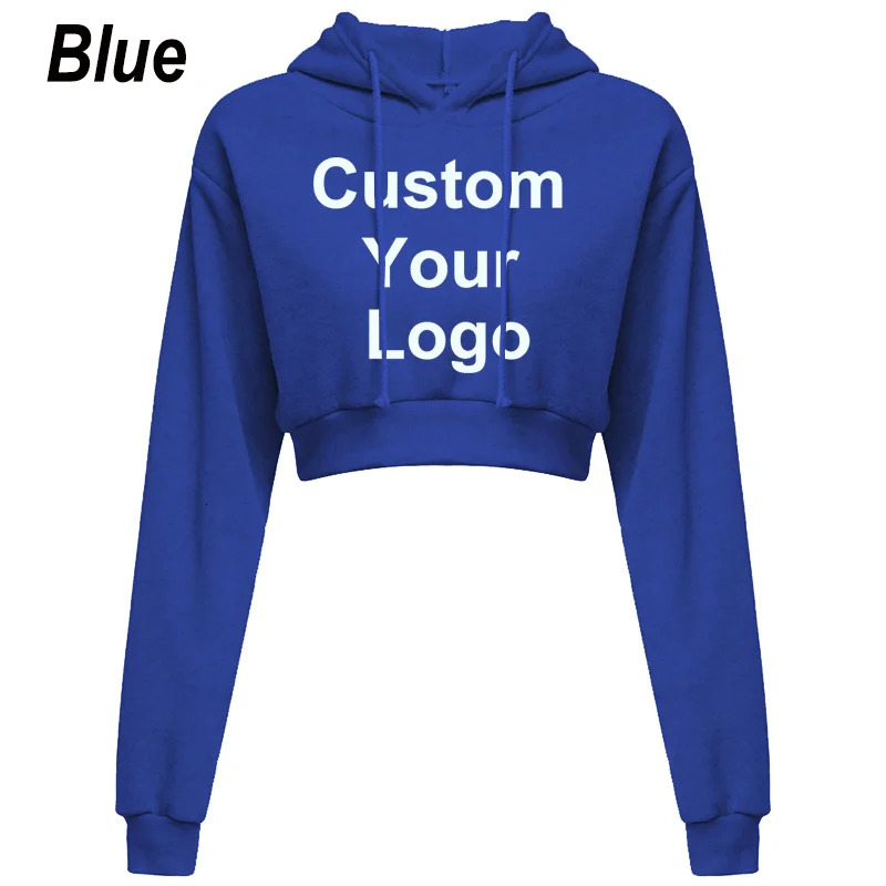 Fashion Custom Your Women Hoodie Sweatshirt Short Top Coat Sport Pullover Hooded Tops Female Autumn Winter Clothes Crop 240627