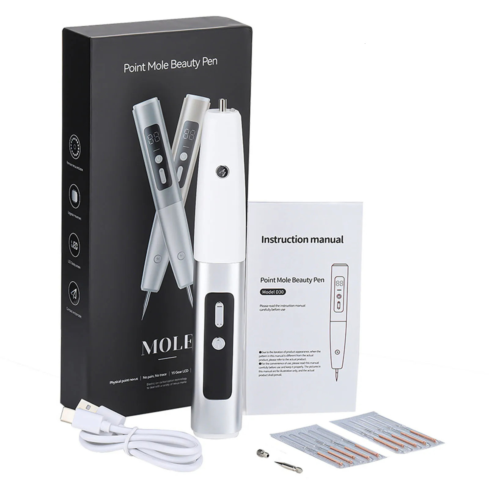 Electric Cleansing Pen 15 Modes Skin Tag Removal Tools Deep Face Cleaning r 240626