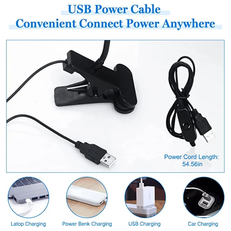 LED UV Light for Drying Gel Nail Polish Clip-On Flexible Desk Mini USB Nail Lamp Portable Nail Dryer Manicure Salon Tools 240626