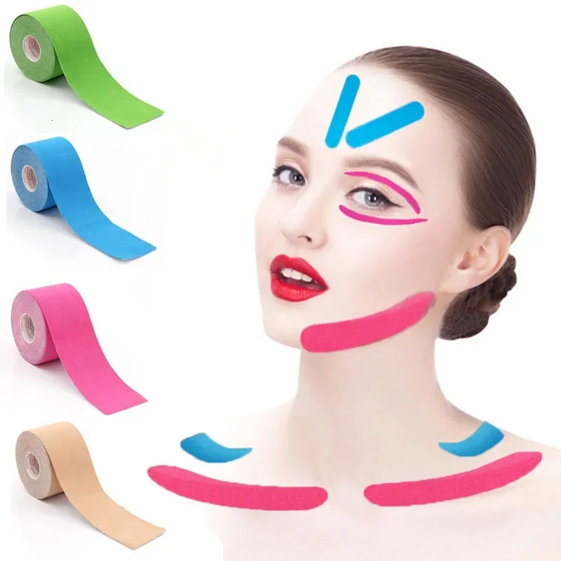 2.5CM*5M Kinesiology Tape For Face V Line Neck Eyes r Sticker Tape Skin Care Tool Bandagem Elastica 240626