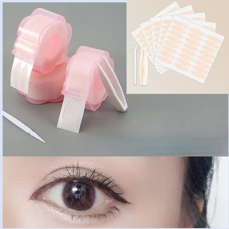 Invisible Double Eyelid Tapes Self-Adhesive Gauze Cosmetic Make Up SlimWide Waterproof Fiber Stickers for Eyelid Sets Wholesale 240626