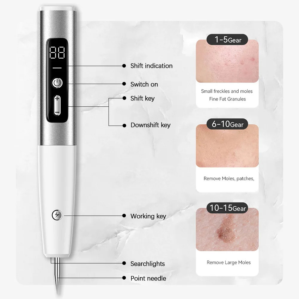 Electric Cleansing Pen 15 Modes Skin Tag Removal Tools Deep Face Cleaning r 240626