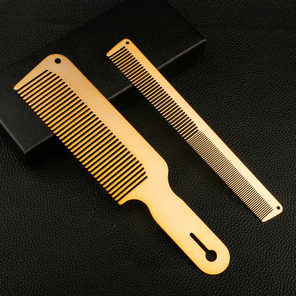 Metal Aluminum Hair Comb Hairdressing Accessories Barber Tools Aluminum Gold Durable Haircut Comb Salon Hair Styling Tools 240627
