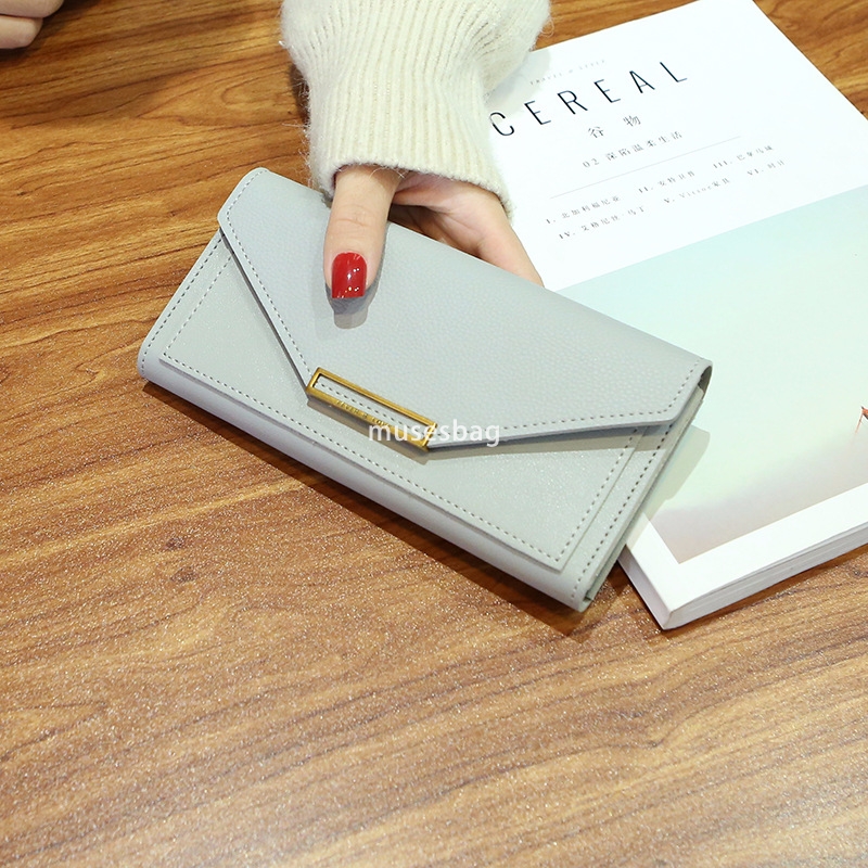 Fashionable Women High end Wallet New Korean Edition Trendy and Personalized Long Style Small and Fresh Multi functional Buckle Retro Thin Zero Wallet