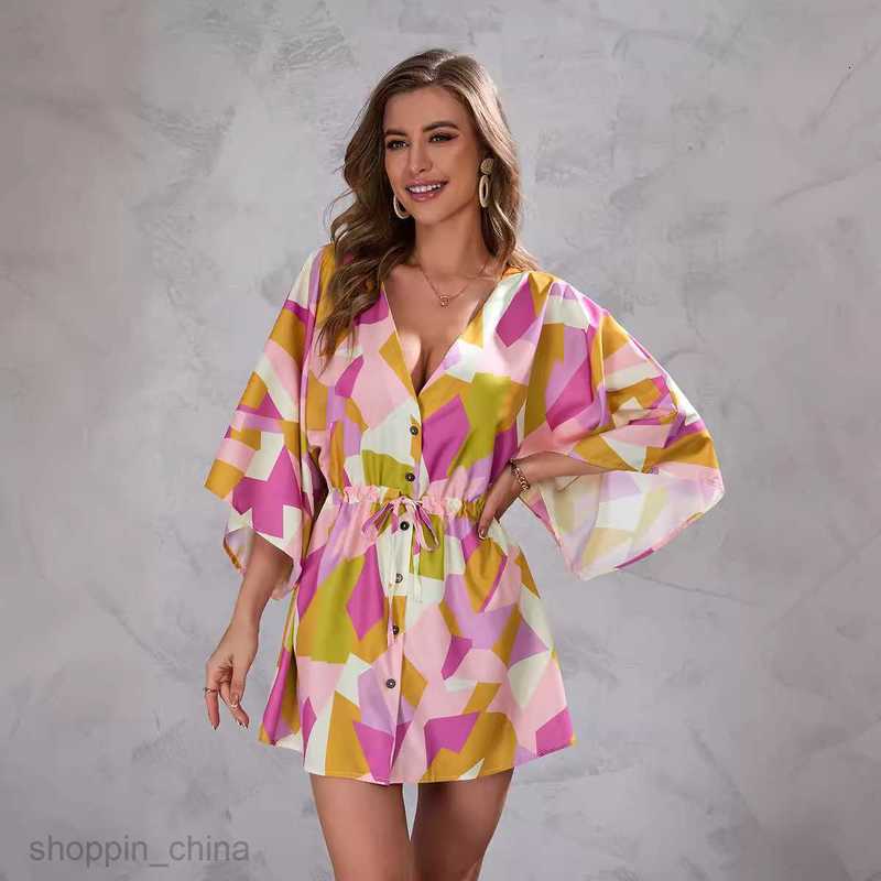 Basic Casual Dresses Women Dress Women's summer printed loose 5/4 sleeve dress