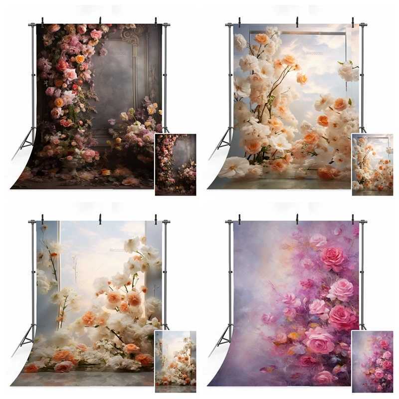 Background Material Natural Light Floral Fine Arts Backdrop For Photo Maternity Kids Adult Art Portrait Wedding Shower Background Studio Photography
