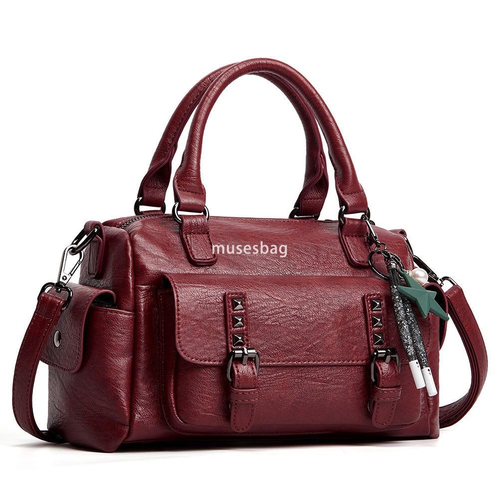 New European and American retro simple and elegant women's handbag mother's bag women's fashion large capacity crossbody bag shoulder b