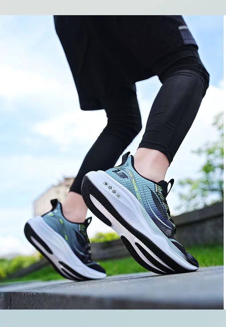 New Men's Shoes Ice Silk Mesh Sneakers Summer 2024 Trendy Shoes Versatile Shoes Running Black