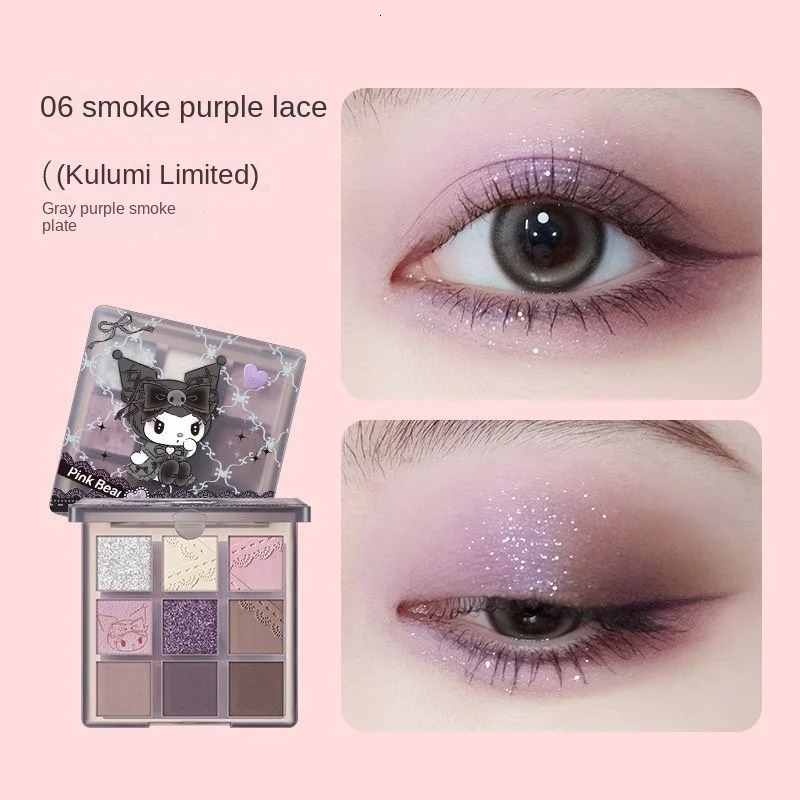 Pinkbear 9 Colour Matte Glitter Eyeshadow Palette With Soft Pure Contour Shades Waterproof Long Lasting Korean Eye Makeup 240624