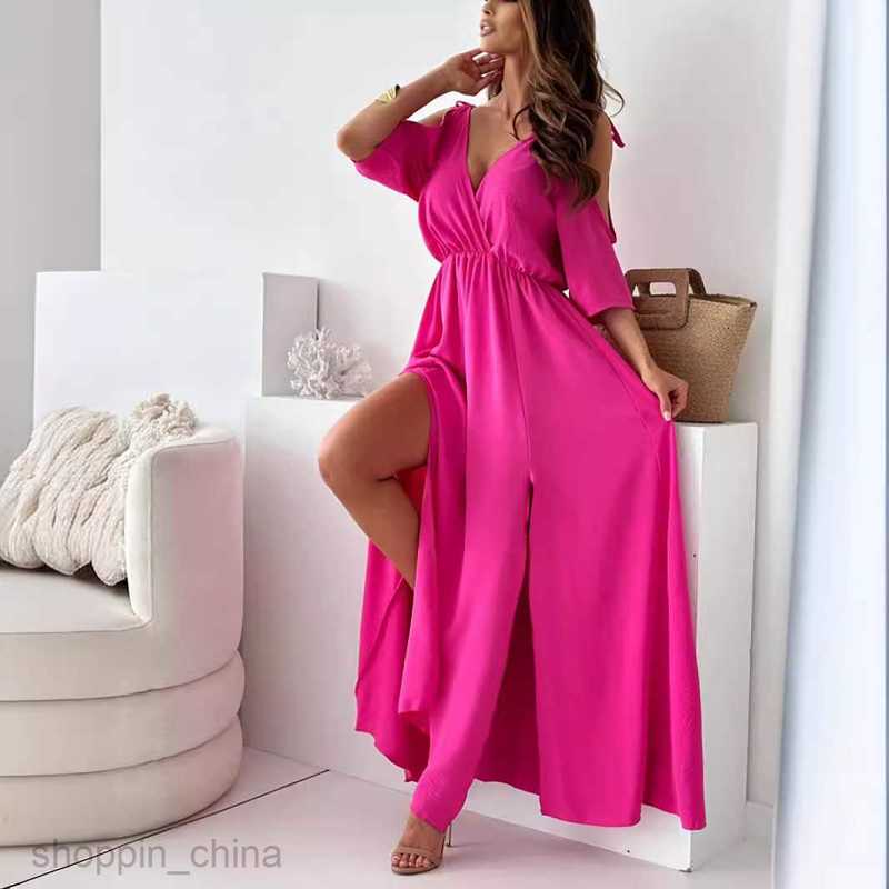 Basic Casual Dresses Women Dress Women's clothing, women's clothing, solid color sexy suspender, 5/4 sleeve medium length dress