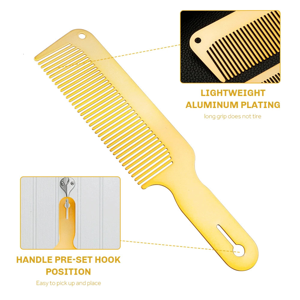 Metal Aluminum Hair Comb Hairdressing Accessories Barber Tools Aluminum Gold Durable Haircut Comb Salon Hair Styling Tools 240627