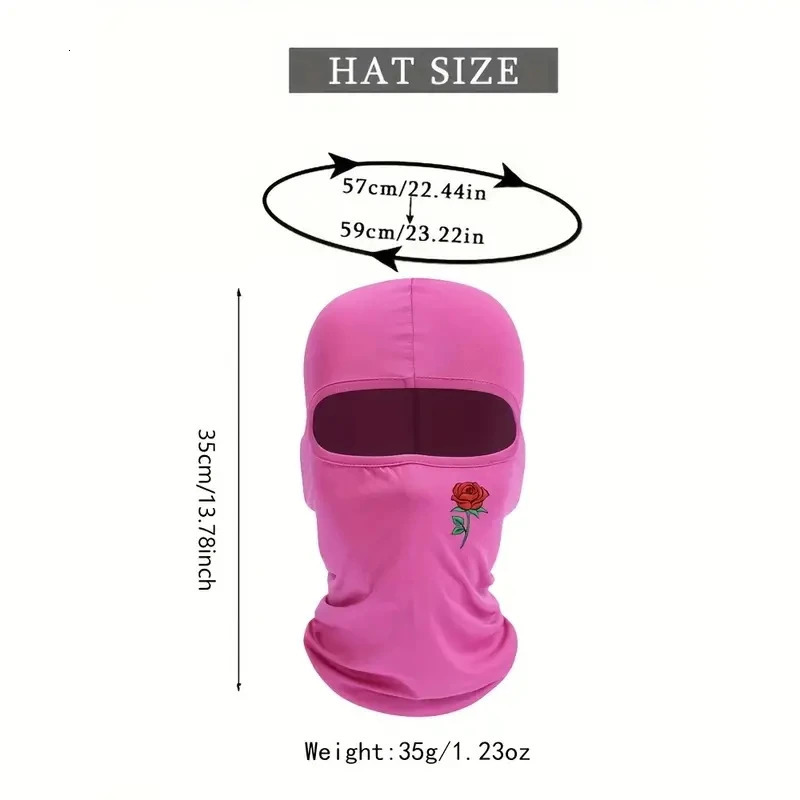 1PC Fashion Retro Rose Print Ski Mask For Men And Women Balaclava Face Mask for Outdoor Cycling 240626