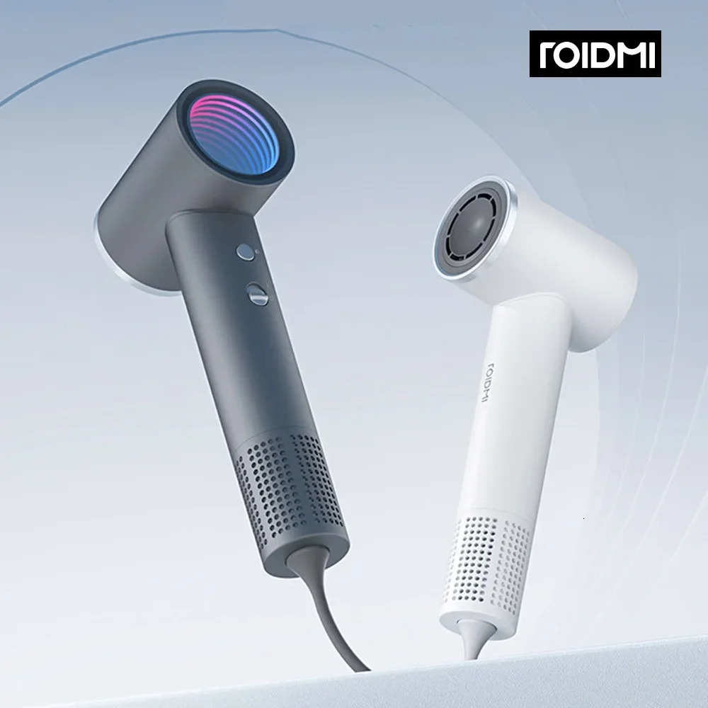 ROIDMI Miro Hair Dryer Affordable High Speed 65m/s Rapid Air Flow Low Noise Smart Temperature Control 20 Million Negative Ions 240626