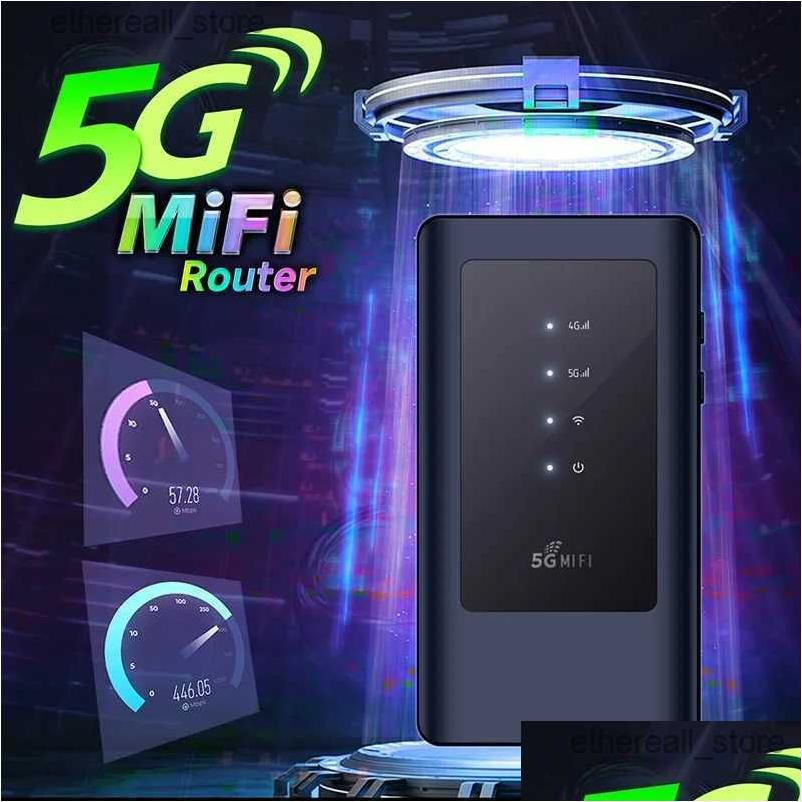 Routers Chaneve Mifi Mobile Modem 5G Sim Card Wifi Router Poket Wifi5 Dual Band 5Ghz Spot Portable Wi-Fi Device With 4400Mah Battery D Ot9Pv