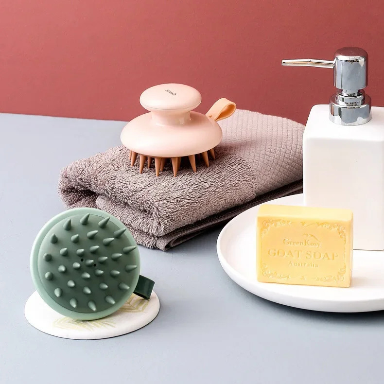 1pcs Multifunctional Handheld Massage Brush Head Body Scalp Massage Brush Comb Hair Cleaning Comb Head Massager 4 Colors 240626