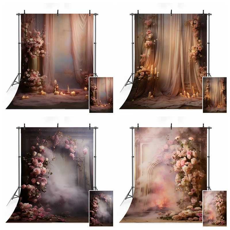 Background Material Natural Light Floral Fine Arts Backdrop For Photo Maternity Kids Adult Art Portrait Wedding Shower Background Studio Photography