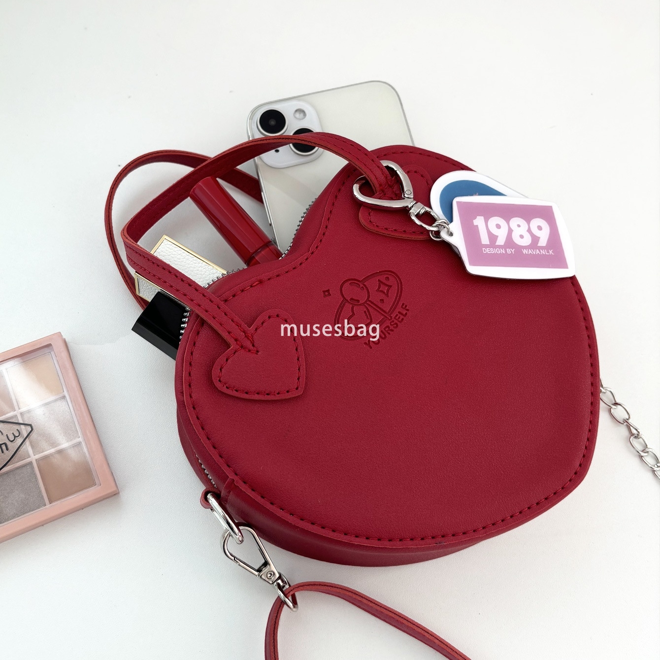 New street trend niche design with cheese and milk candy homemade sweet girl crossbody bag playful peach heart handbag mini heart shaped bag