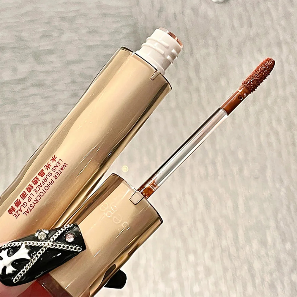 Gege Bear Crystal Lip Glaze Mirror Juicy Finish Non Sticky Moisturizing Dry Lips Plumping Lip Gloss Korean Style 240626