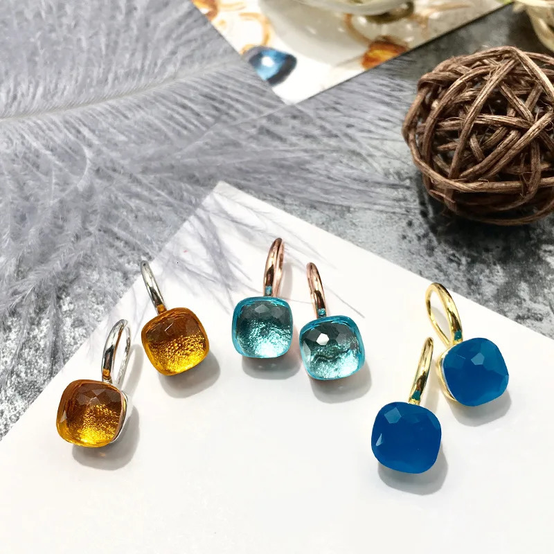 High Quality Candy Style Pendant 22 Colors Crystal Drop Earrings For Women Fashion Jewelry LE021 240624