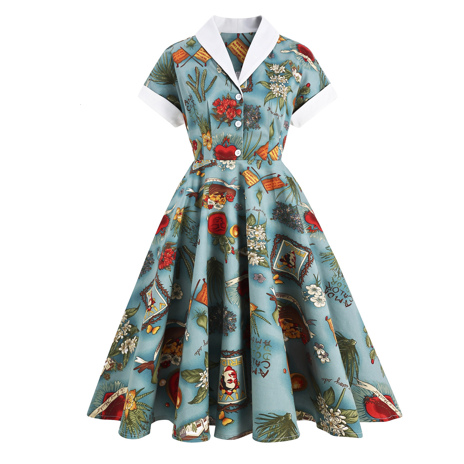 Performance dress medium length skirt Hepburn style skirt large hem dress vintage womens dress 240627