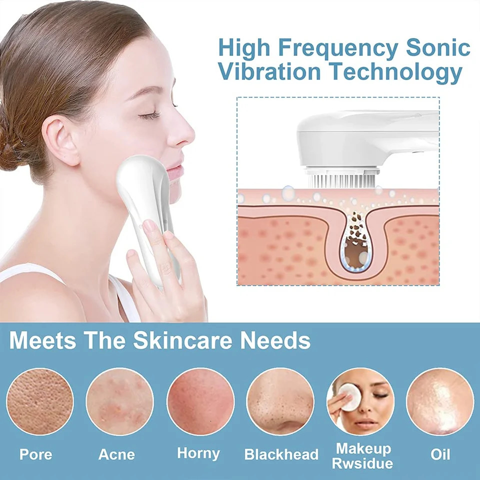 Sonic Vibrating Cleansing Brush Face Skin SPA Deep Scrubber Skin Care For Cleaning Exfoliating Makeup r Beauty Tool 240626
