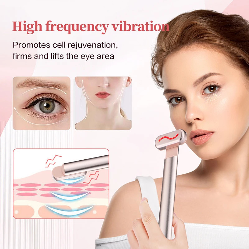 EMS Microcurrent Face Device Red Light Wand Eye Neck Massager Skin Anti Skin Care Beauty Tool 240626