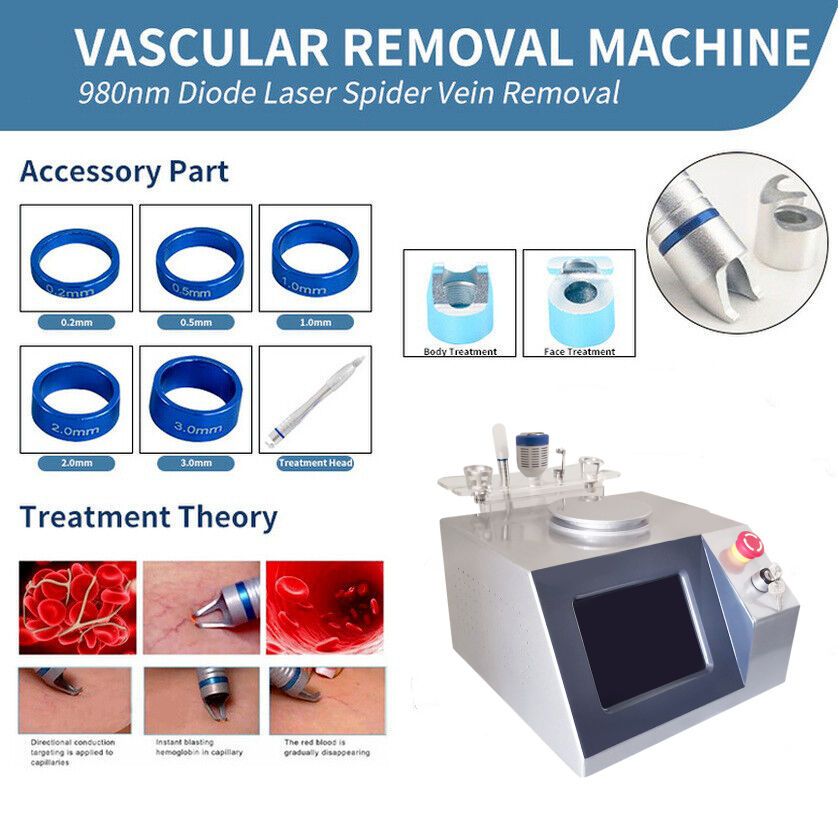 6 in 1 980 Diode Laser Redness Vascular Therapy Nail Fungus Eliminate Skin Anti-inflammatory Cold Hammer Pain Swelling Remover Vascular Removal Machin