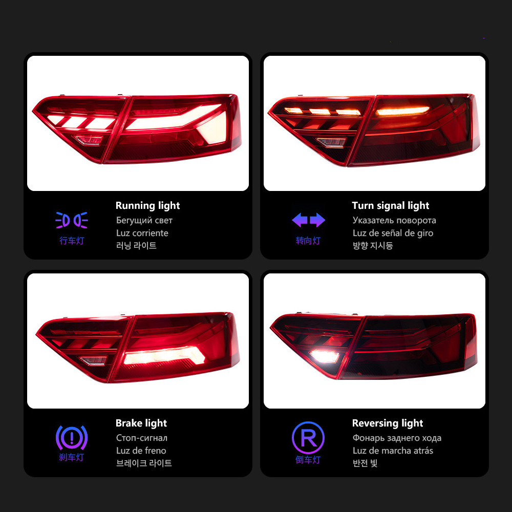 LED Taillight Assembly For Audi A5 20 08-20 16 S5 Rear Reverse Tail Light Flow Steering Turn Brakes Car Lamp