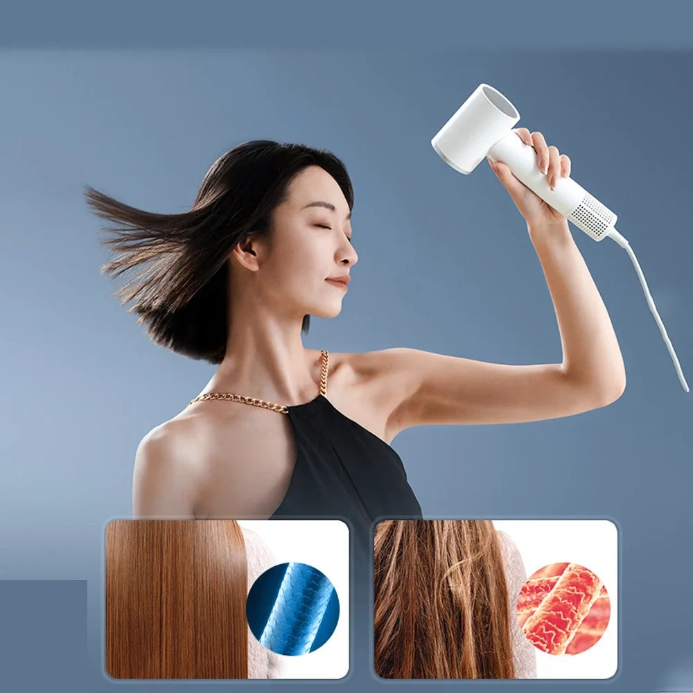 ROIDMI Miro Hair Dryer Affordable High Speed 65m/s Rapid Air Flow Low Noise Smart Temperature Control 20 Million Negative Ions 240626