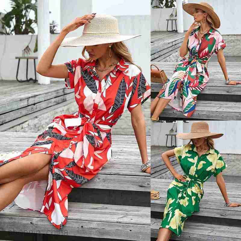 Basic Casual Dresses Women Dress Women's Dress Summer Tailored Single breasted Women's Wear