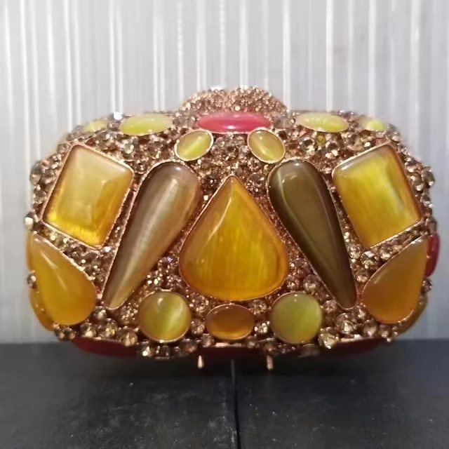XIYUAN Stone Evening Clutch Bags Big s Wedding Gems Long Chain Shoulder Bag Bridal Clutche Crystals Handbags dh2931047